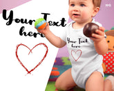 Cute Custom Text Heart Graphic Baby Bodysuit Personalised Newborn Romper Gift